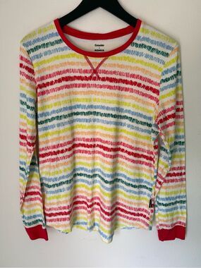 Crayola x Kohl's Rainbow Scribble Striped Pajama Top Crewneck Long Sleeve XL